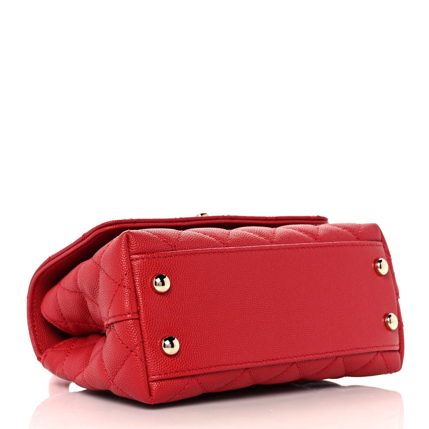 Caviar Quilted Lizard Embossed Extra Mini Coco Handle Flap Red