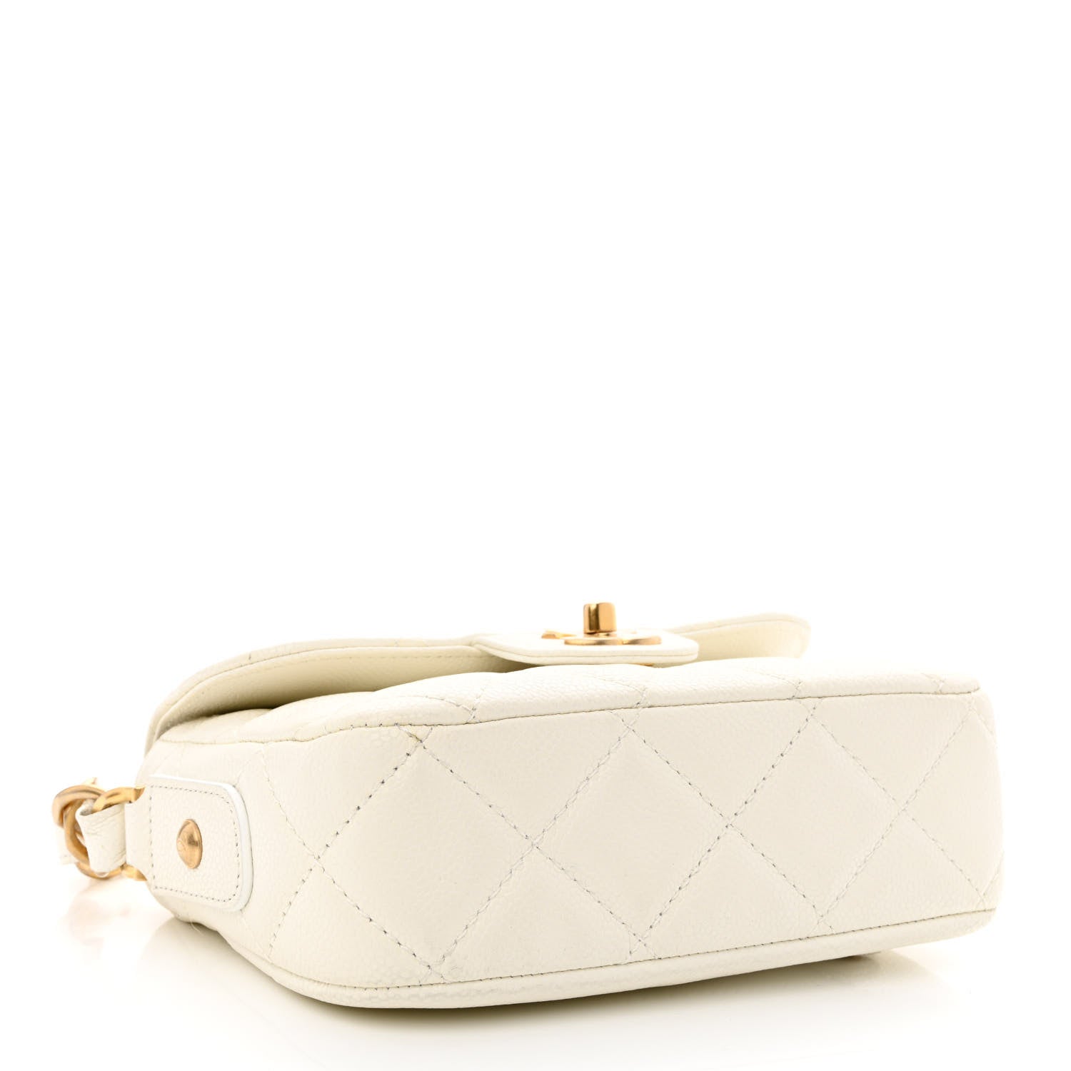 Chanel Caviar Quilted Mini Chain Flap White 4 of 11