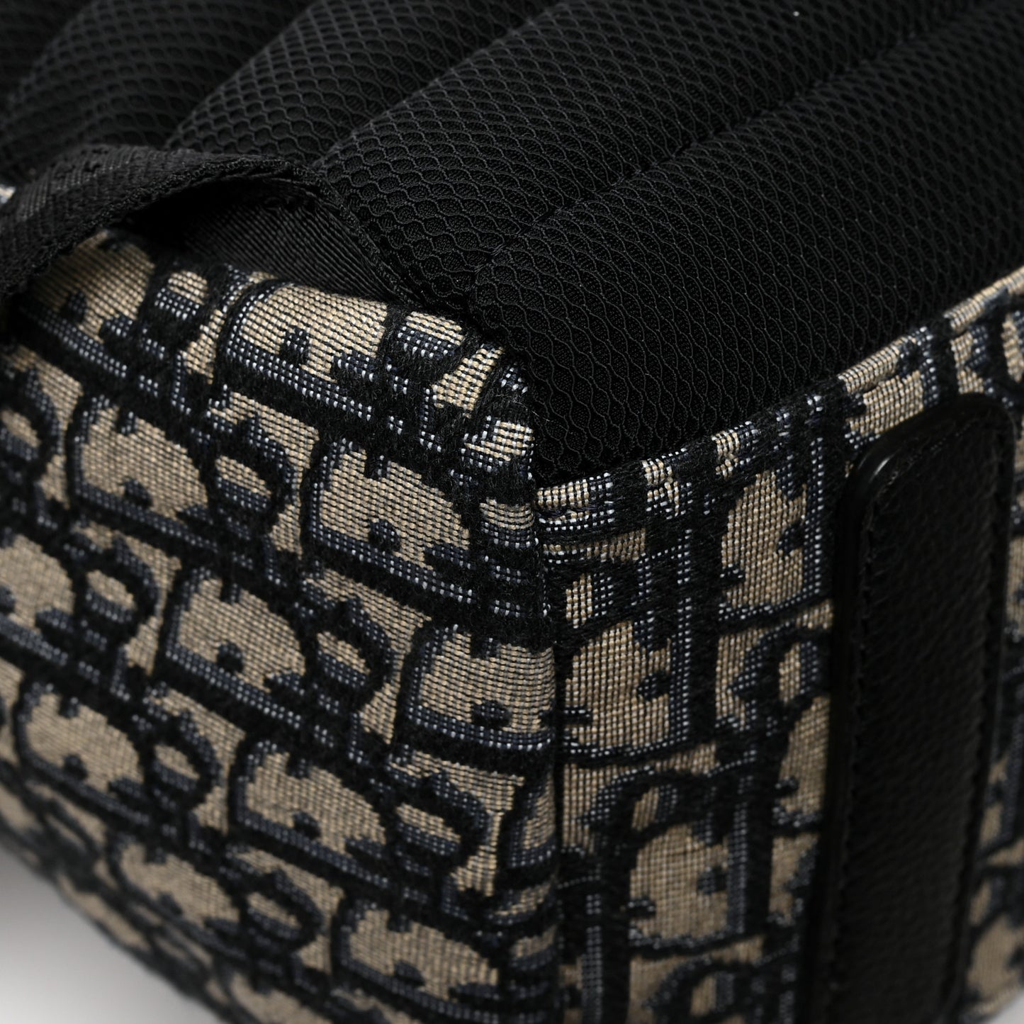 Oblique Calfskin Rider Backpack Beige Black