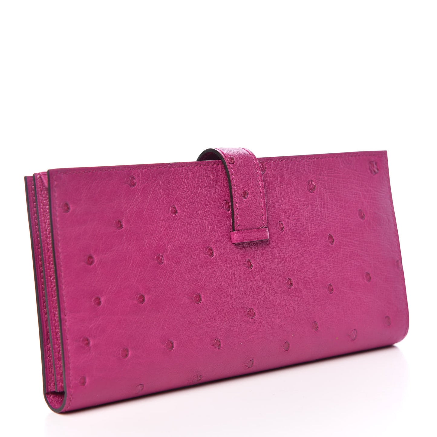 Ostrich Bearn Wallet Rose Pourpre