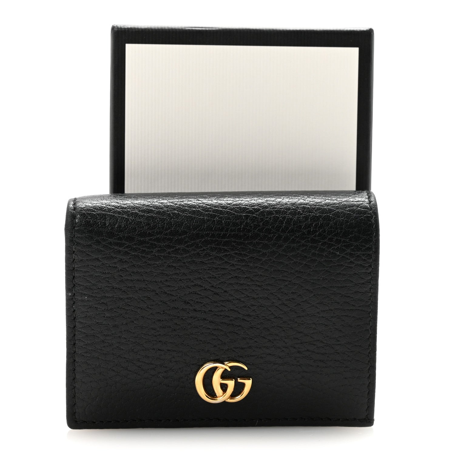 Gucci Pebbled Calfskin GG Marmont Card Case Black 8 of 8