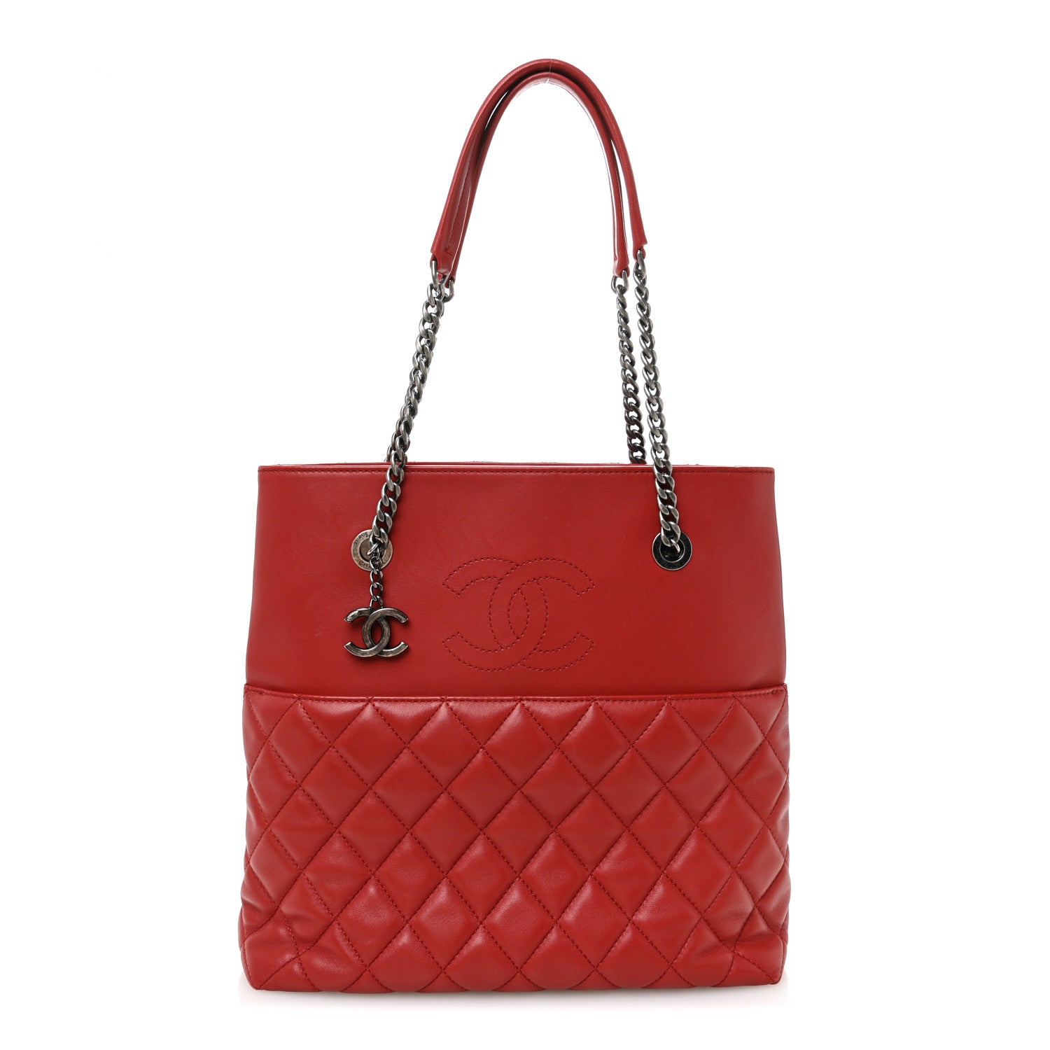 Chanel Lambskin Quilted Small Urban Delight Tote Red 1 of 11