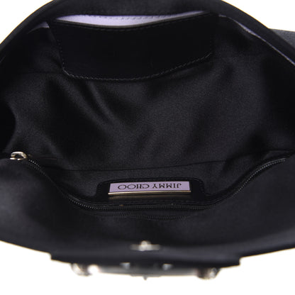 Jimmy Choo Satin Swarovski Crystal Tulita Evening Bag Black 5 of 10