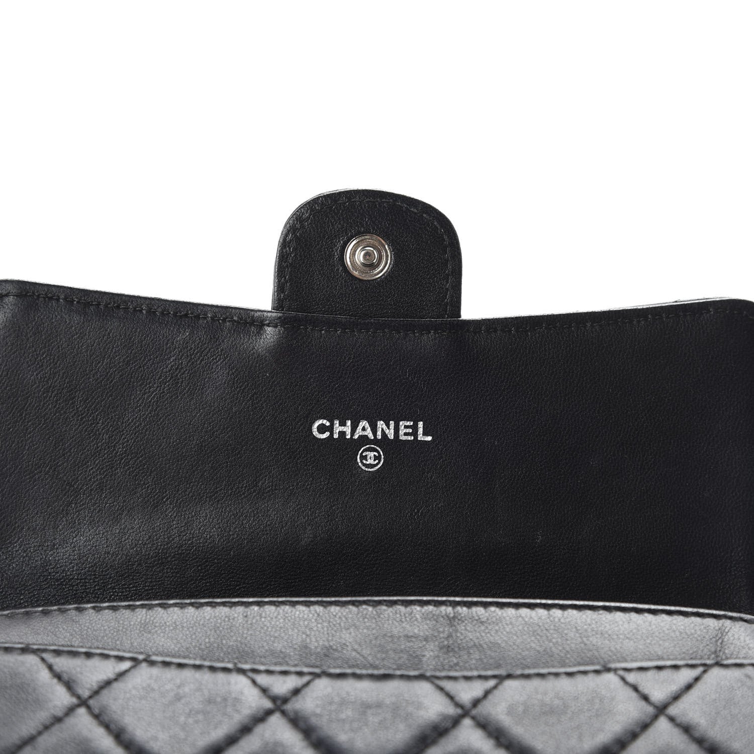 Chanel Lambskin Quilted Small Flap Wallet Black 7 of 8