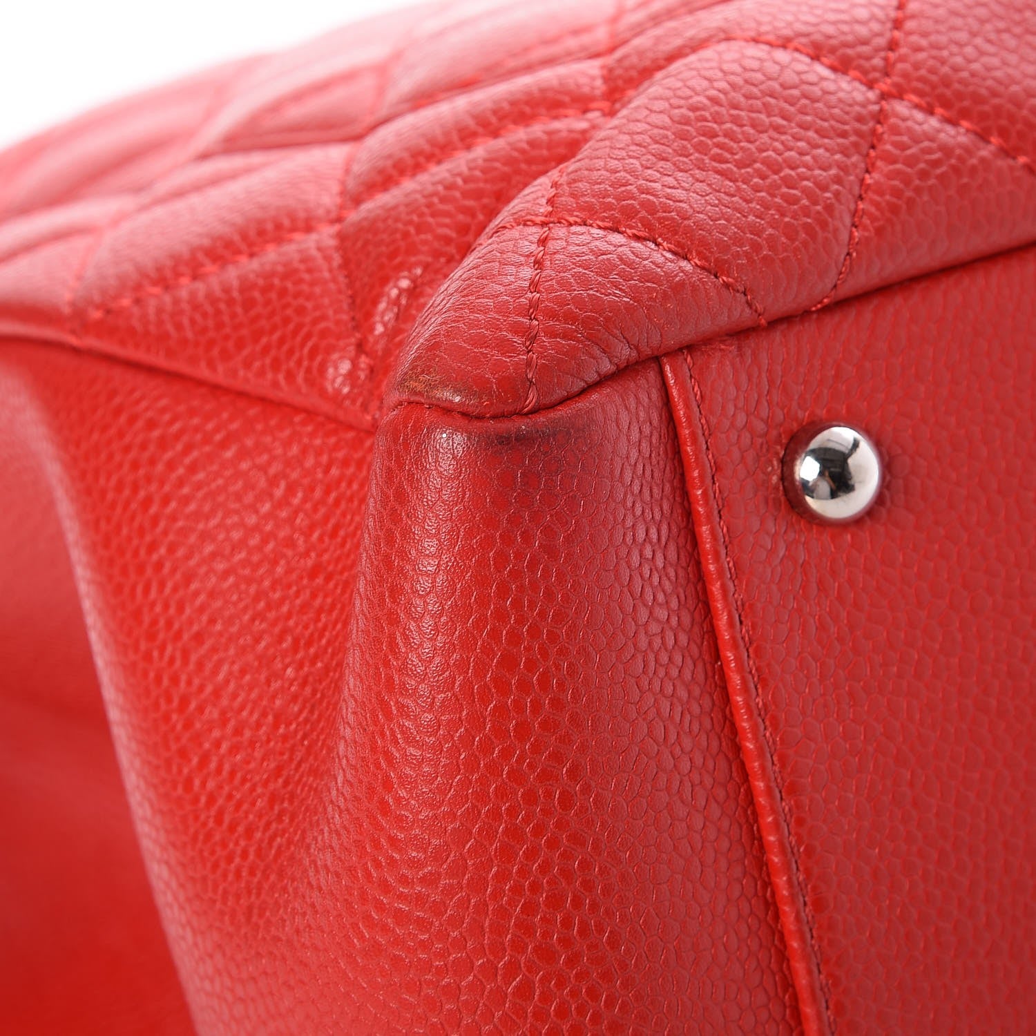 Chanel Caviar Quilted XL Grand Shopping Tote GST Red 10 of 10