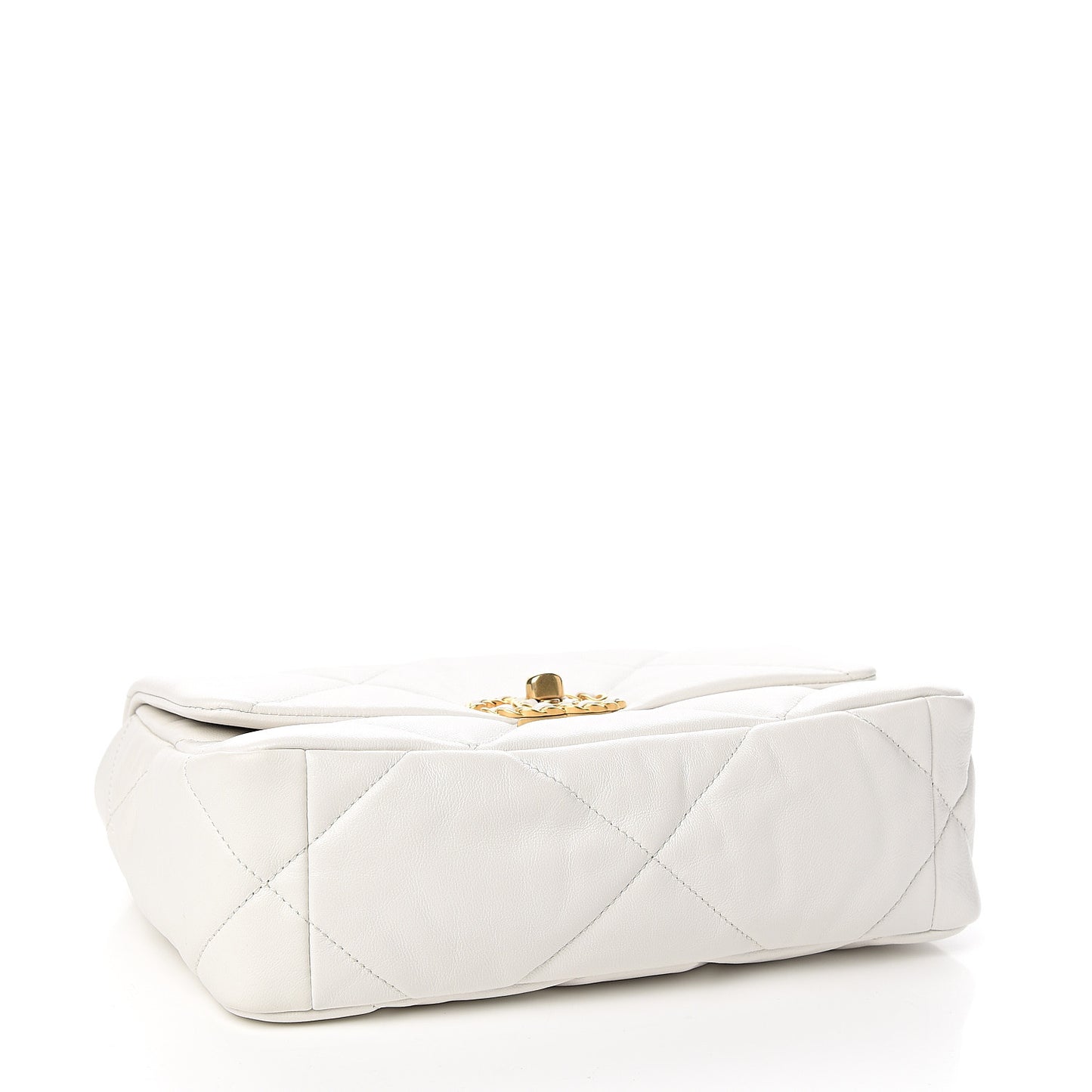 Goatskin Quilted Medium 19 Flap White