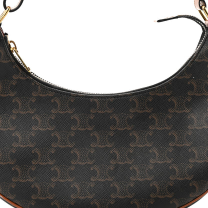 Celine Triomphe Canvas Calfskin Ava Shoulder Bag Tan 9 of 18