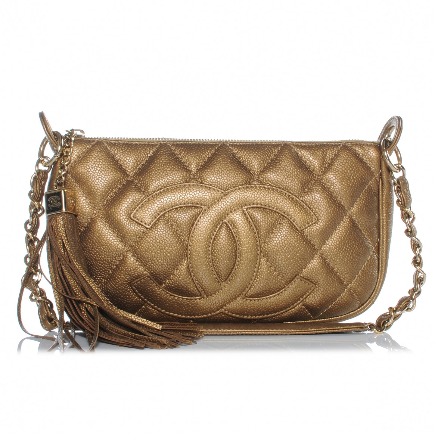 Caviar Quilted Tassel Pochette