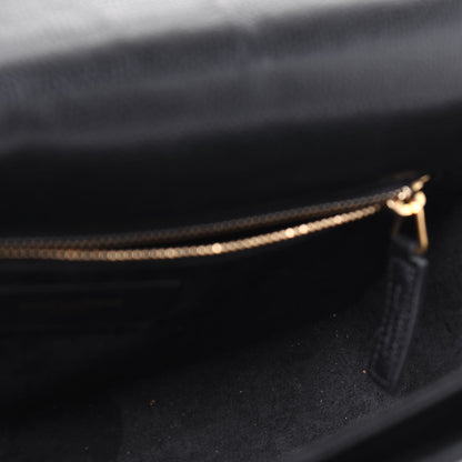Saint Laurent Textured Calfskin Medium Classic Monogram Universite Bag Black 9 of 24