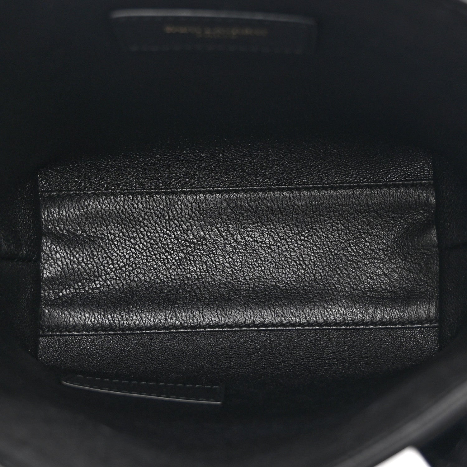Saint Laurent Calfskin Crocodile Embossed Paris Mini Toy Shopper Tote Black 5 of 10