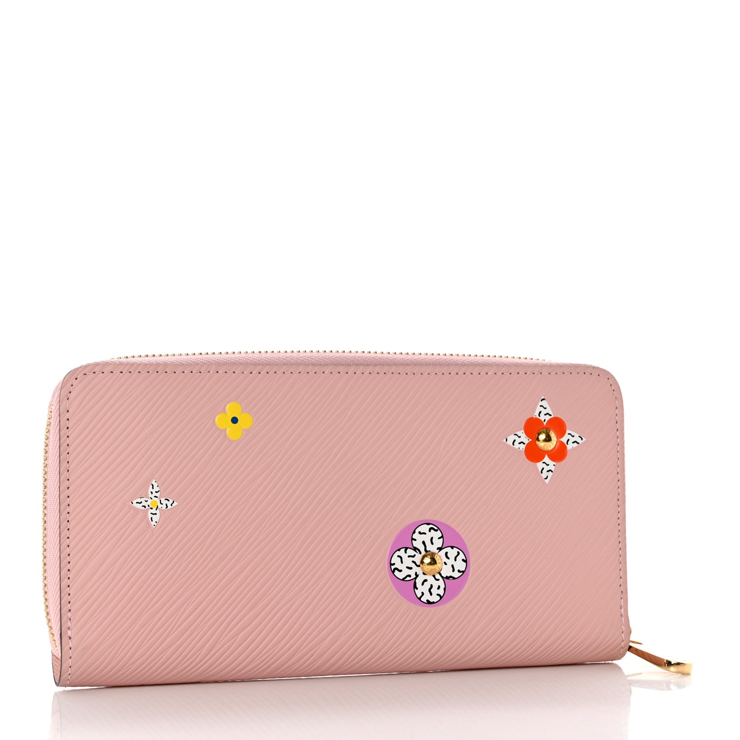 Epi Blooming Flowers Zippy Wallet Rose Ballerine