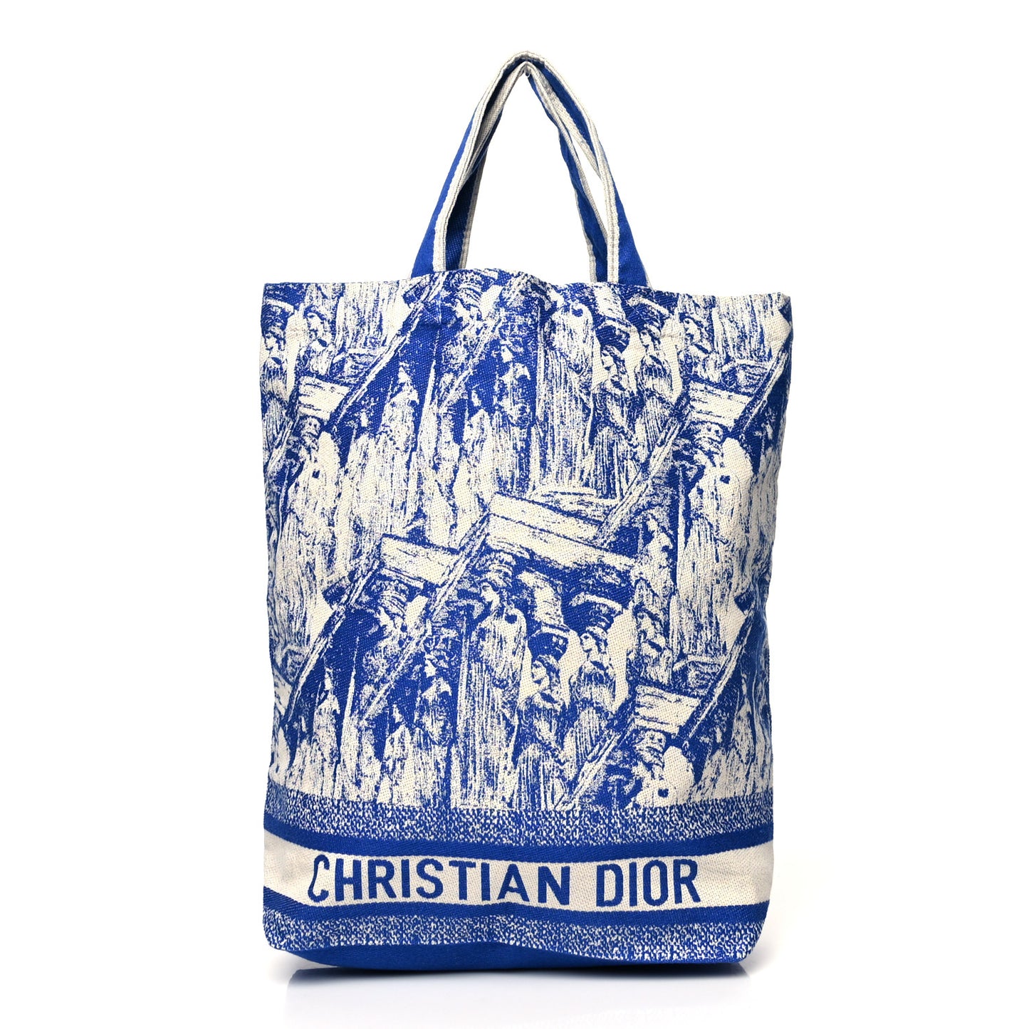 Canvas Print Cruise Tote Ivory Blue