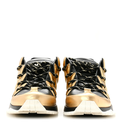 Louis Vuitton Calfskin Mens Zig Zag Sneakers 8 Black Gold 3 of 9