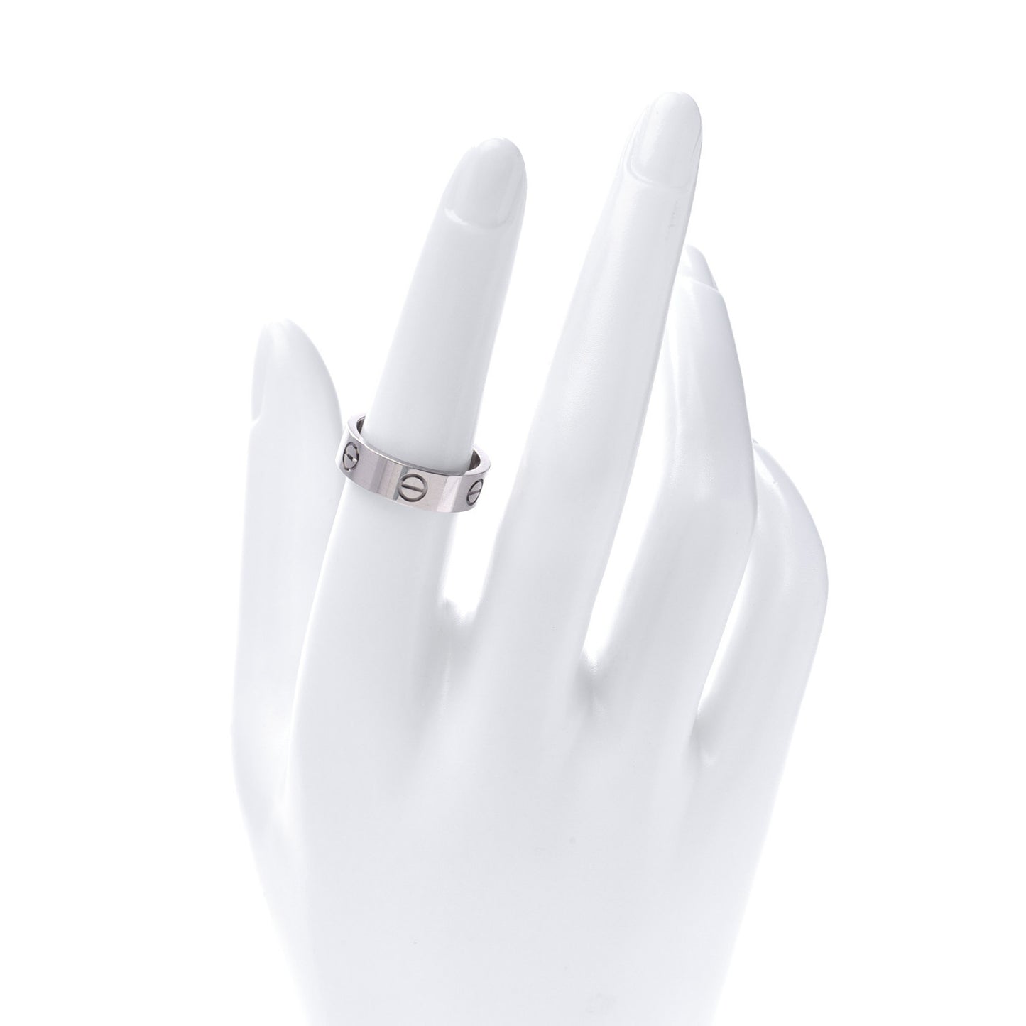 18K White Gold 5.5mm LOVE Ring 54 6.75