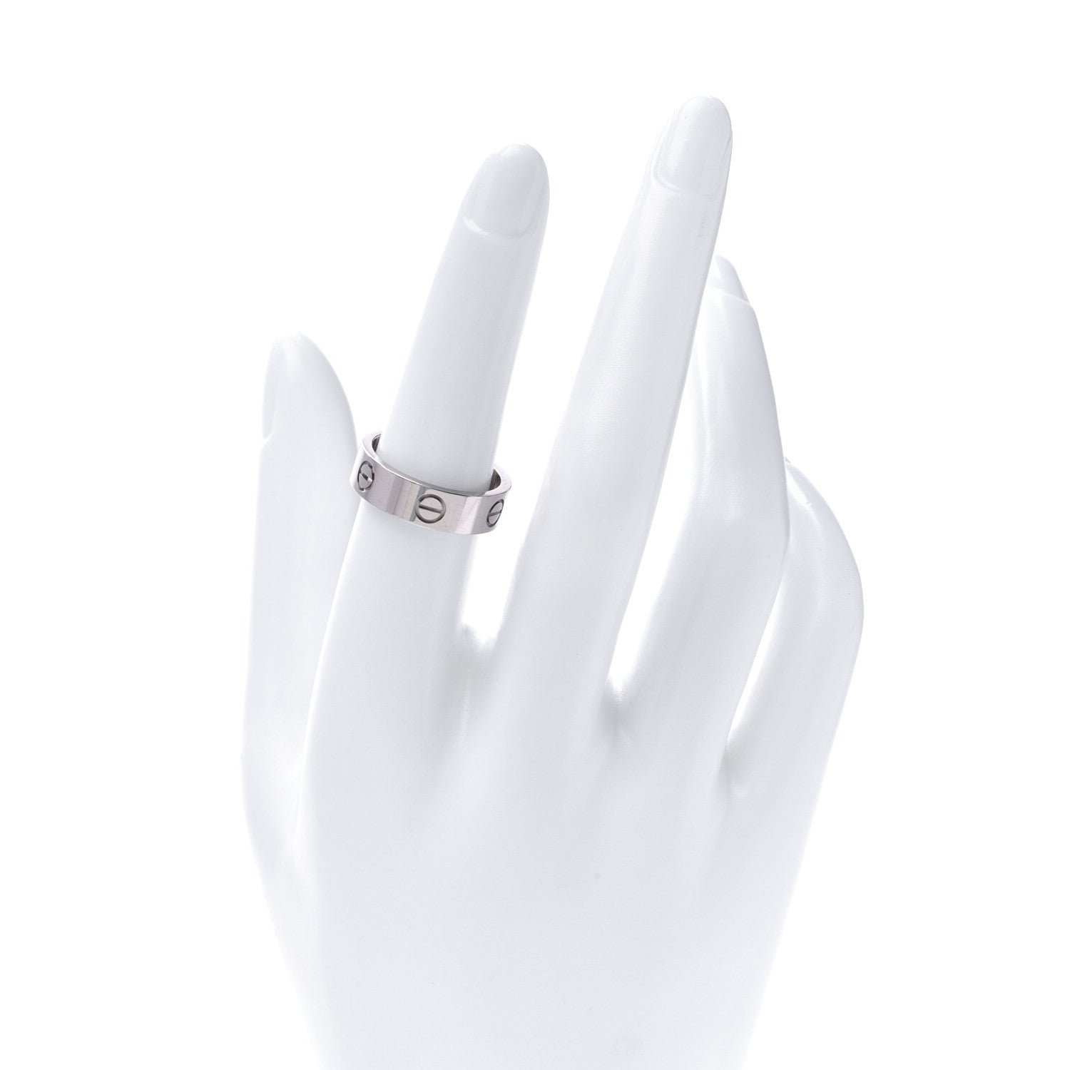 Cartier 18K White Gold 5.5mm LOVE Ring 54 6.75 2 of 6