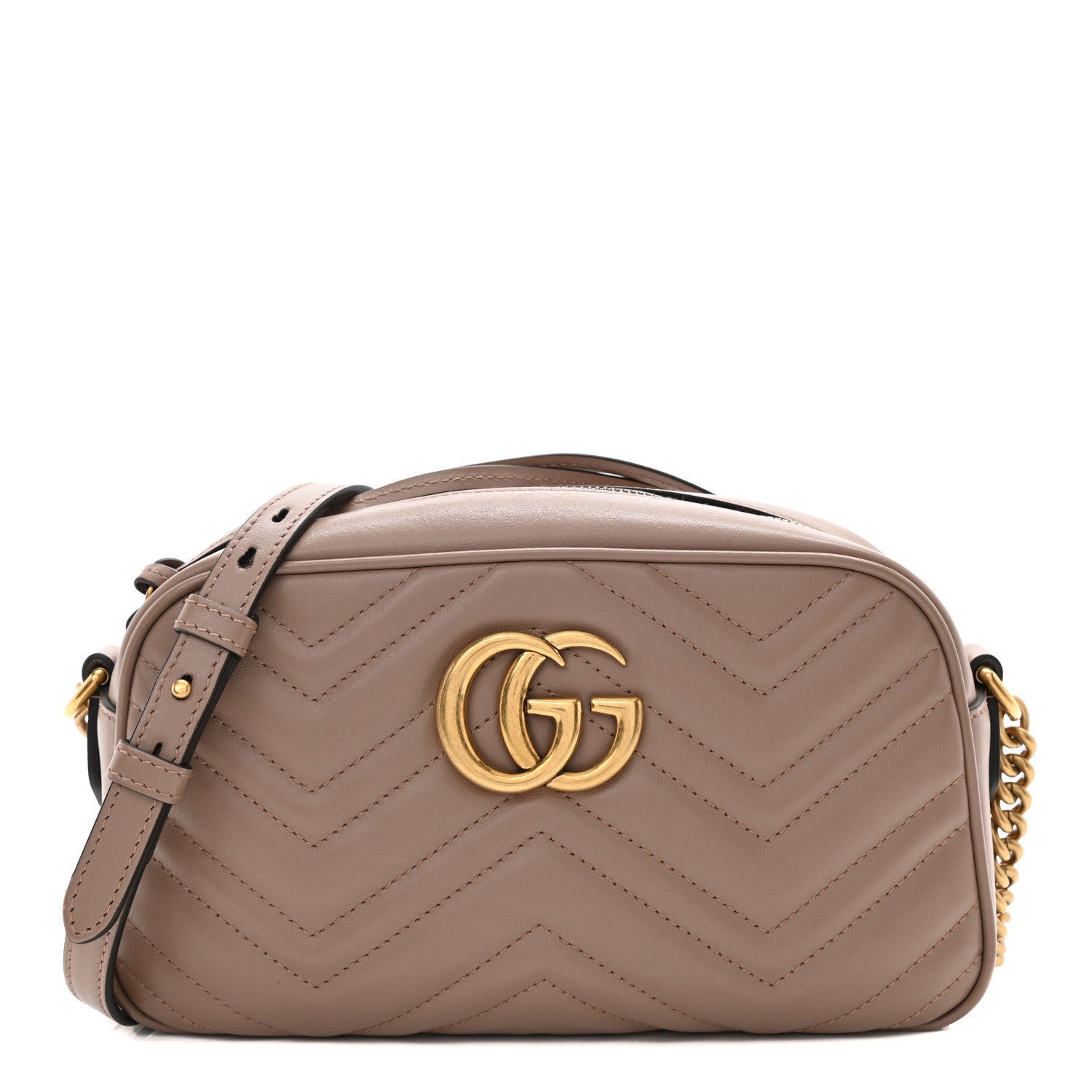 Gucci Calfskin Matelasse Small GG Marmont Chain Shoulder Bag Porcelain Rose 1 of 9
