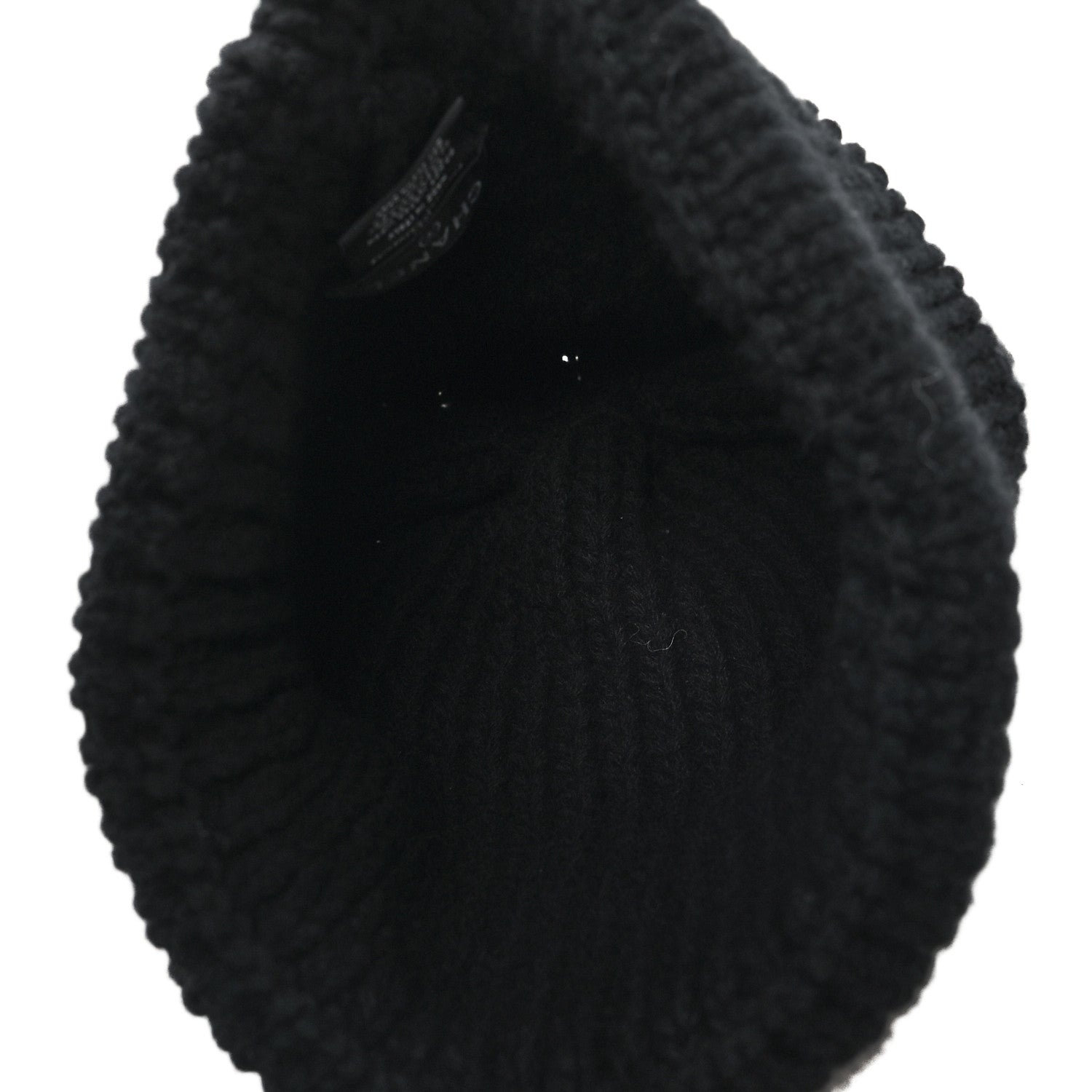 Chanel Cashmere CC Beanie Hat Black White 4 of 5