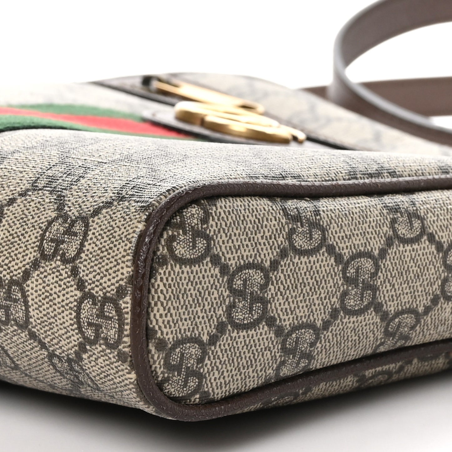 GG Supreme Monogram Web Small Ophidia Messenger Bag Brown