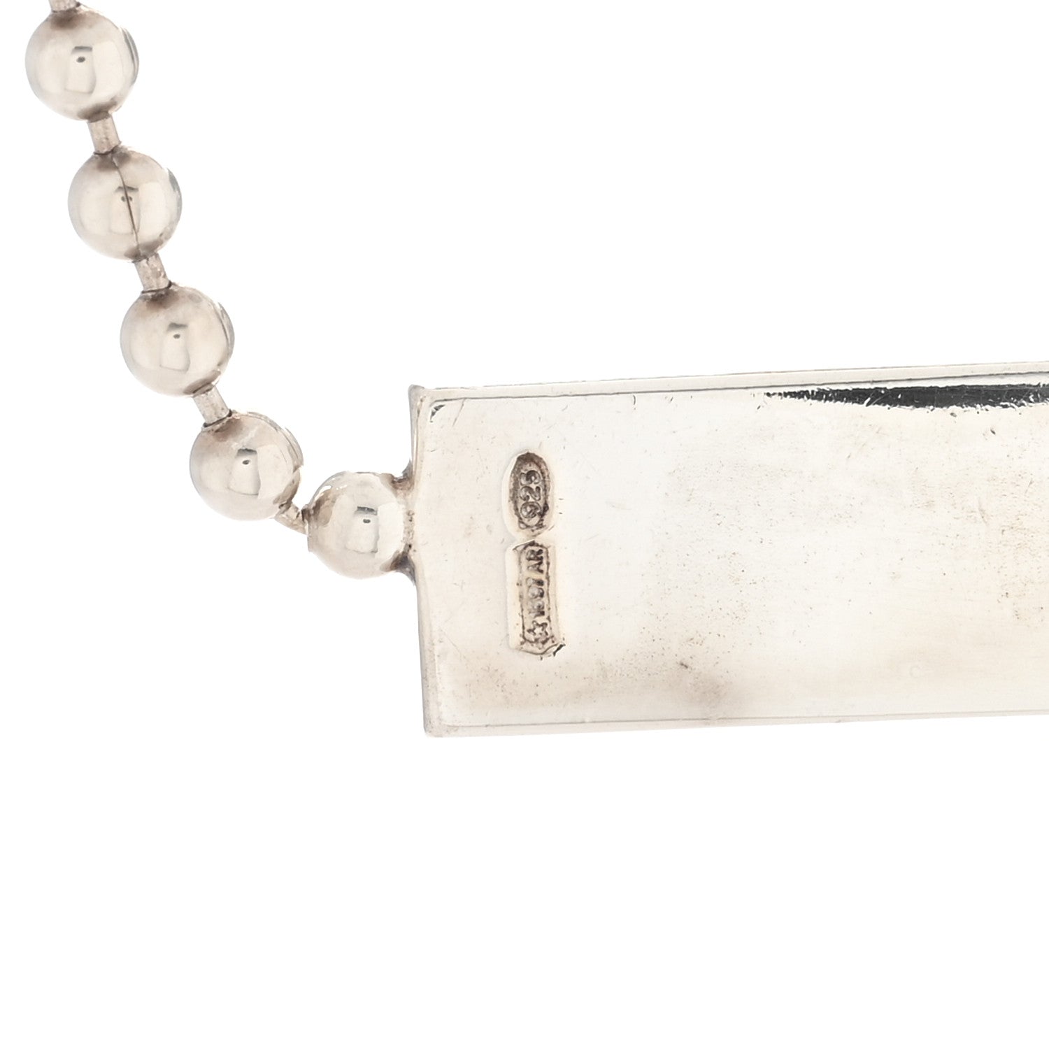 Gucci Sterling Silver Logo Plate Choker Necklace 4 of 4