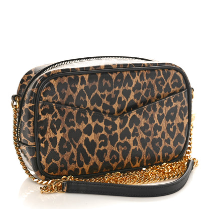 Saint Laurent Calfskin Heart Leopard Print Monogram Mini Lou Camera Bag Toffee 3 of 8