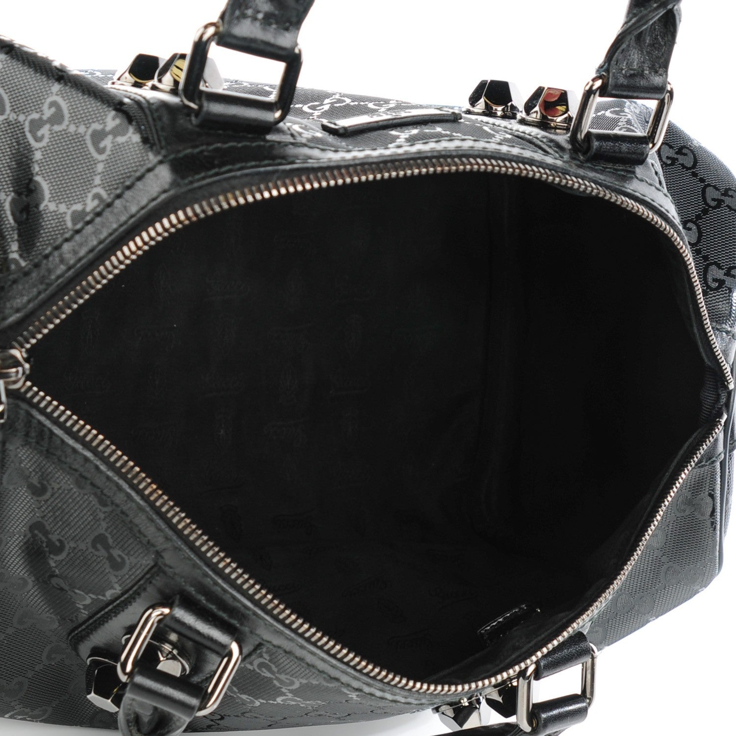 Gucci Imprime Monogram Medium Joy Stud Boston Black 5 of 7