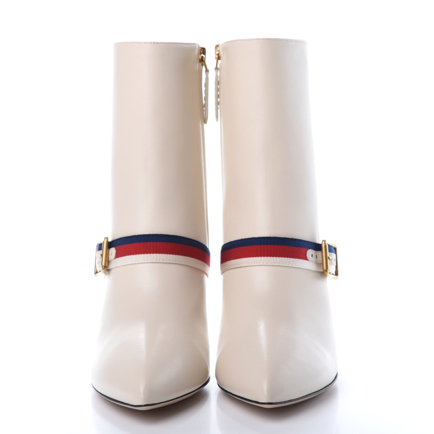 Gucci Nappa Sylvie Ankle Boots 38 Mystic White 2 of 9