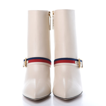 Gucci Nappa Sylvie Ankle Boots 38 Mystic White 2 of 9