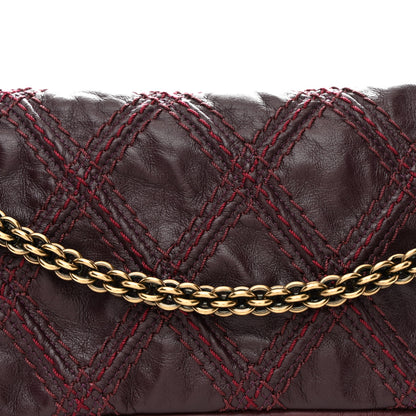 Chanel Calfskin Stitch Triptych Flap Plum 7 of 9