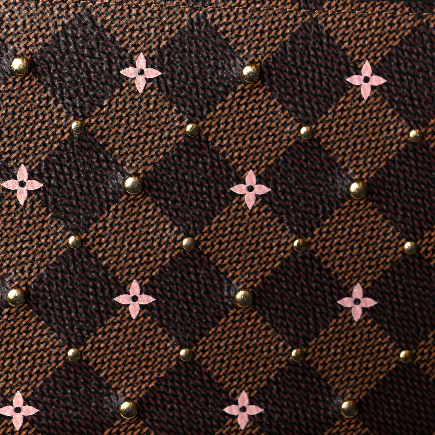 Damier Ebene Studded Zippy Wallet Rose Ballerine