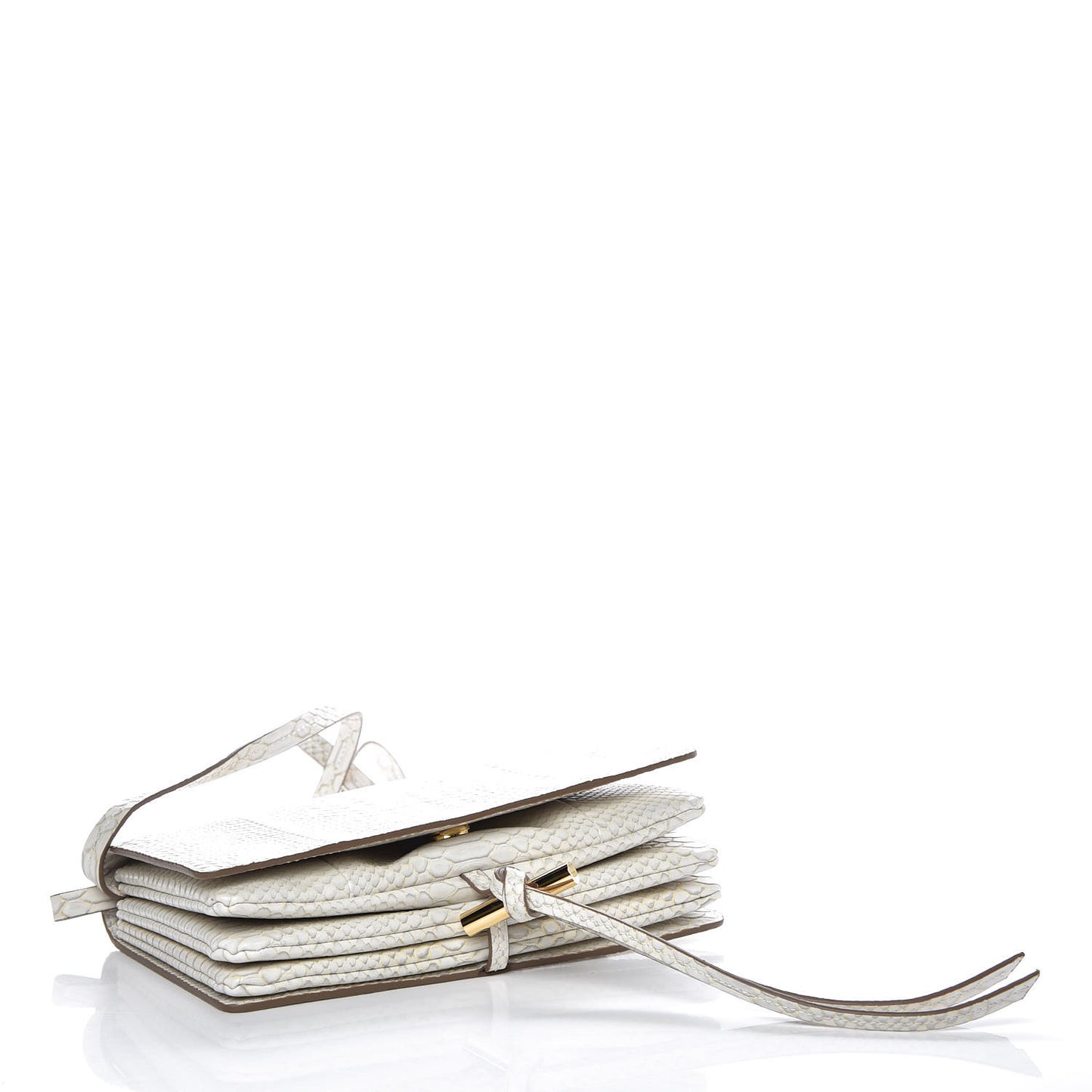 Alter Snake Embossed Small Flo Shoulder Bag Ivory