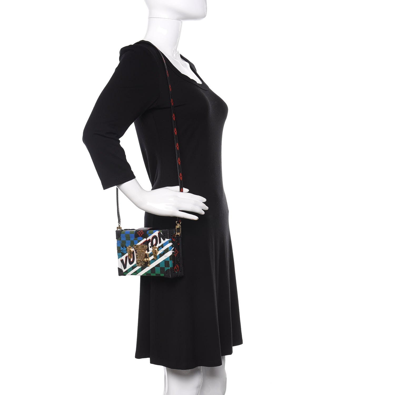 Louis Vuitton Damier Race Petite Malle Blue Vert 2 of 12