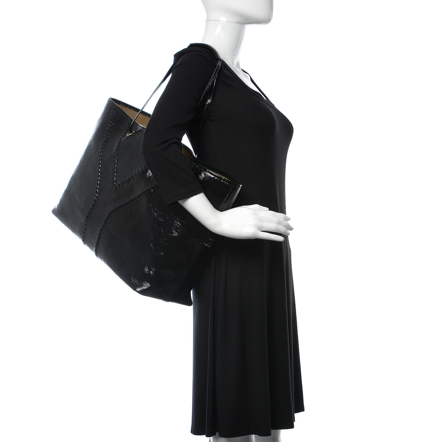Saint Laurent Patent Large Neo Double Reversible Tote Black 2 of 10