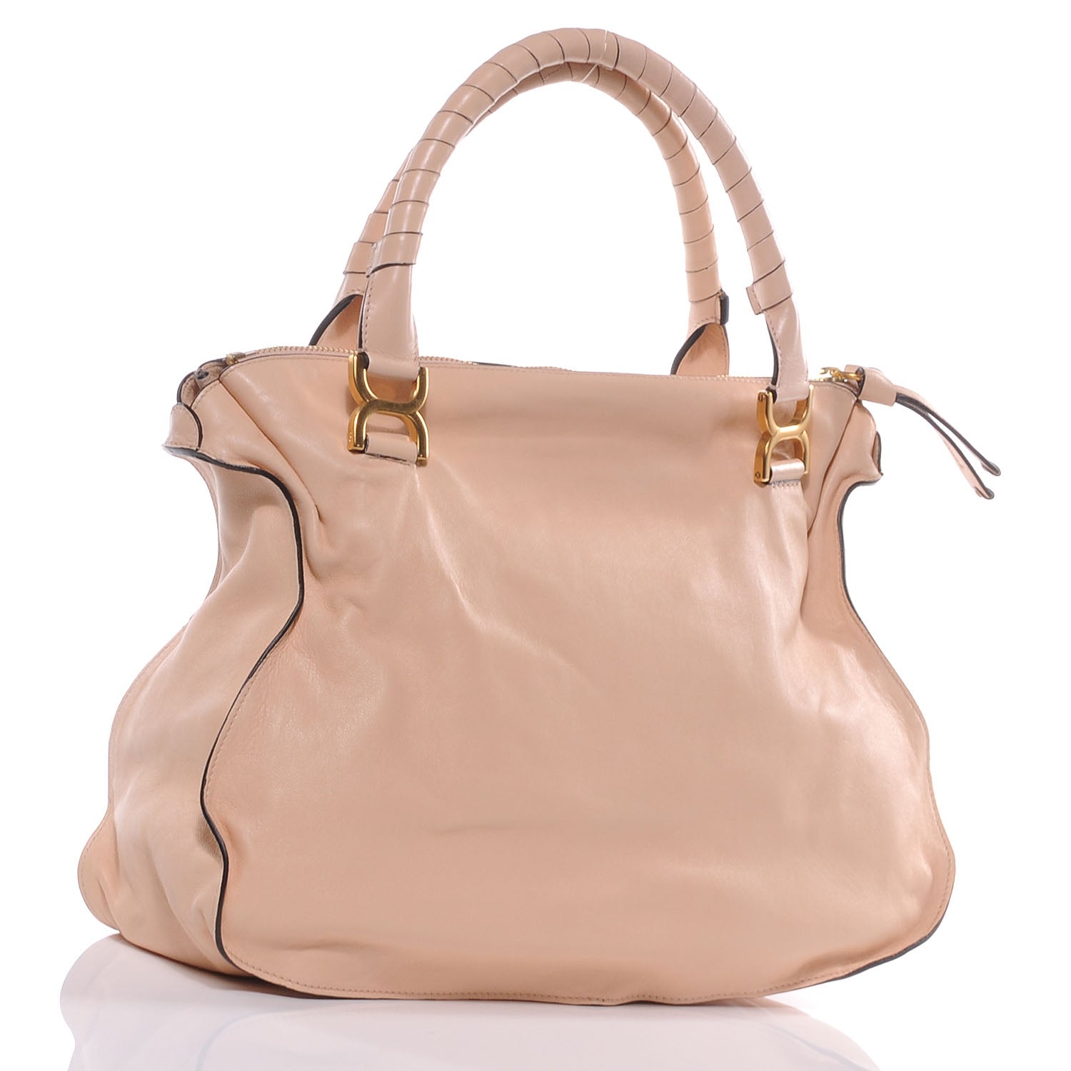 Chloe Lambskin Embroidered Large Marcie Satchel Pink 3 of 6