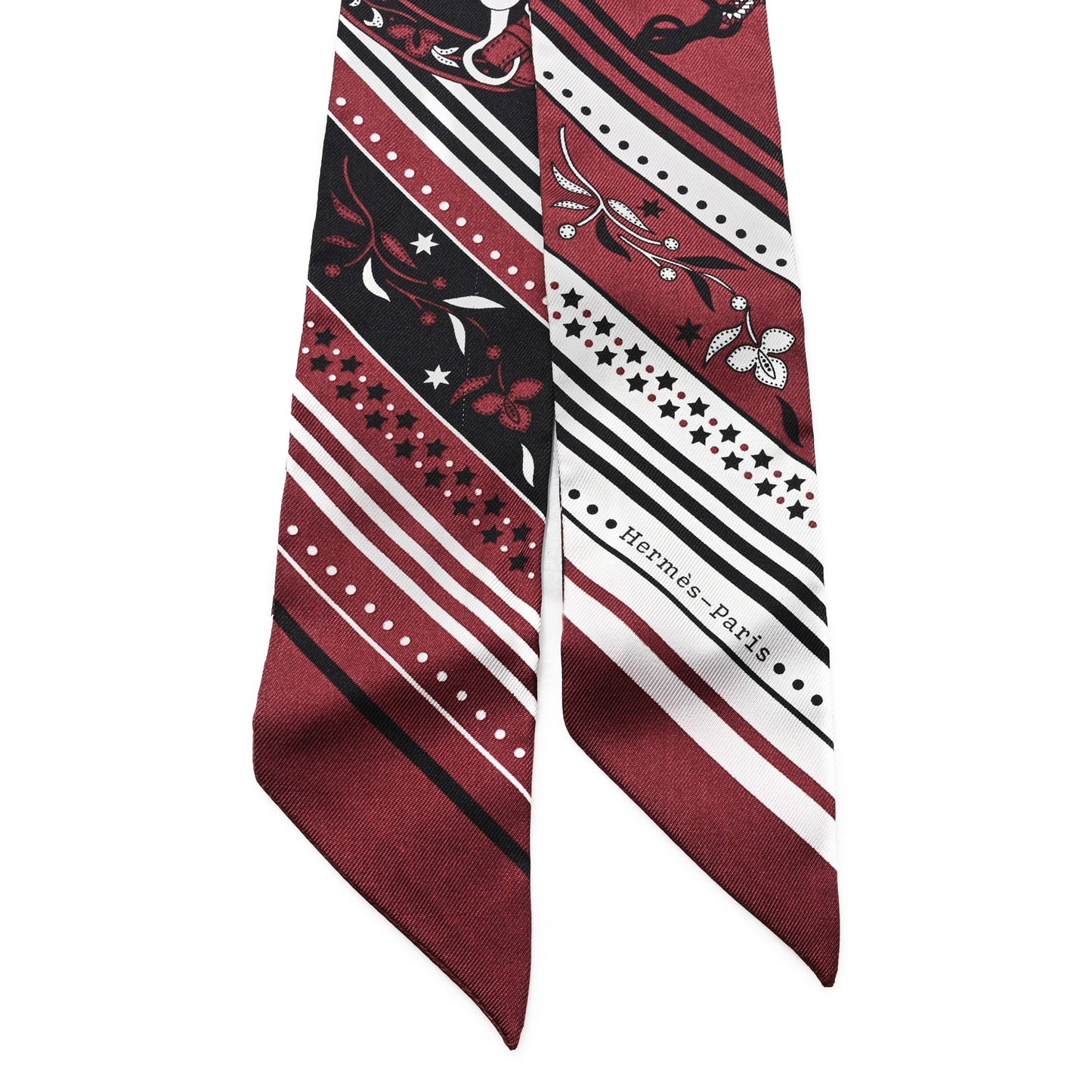 Silk Festival Des Amazones Twilly Bourgogne White Black