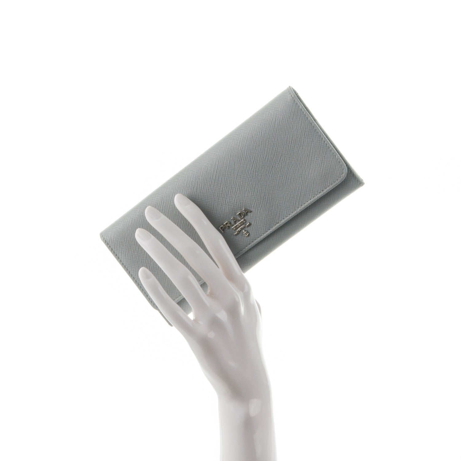 Prada Saffiano Colour Continental Flap Wallet Granito Acquamarina 2 of 8