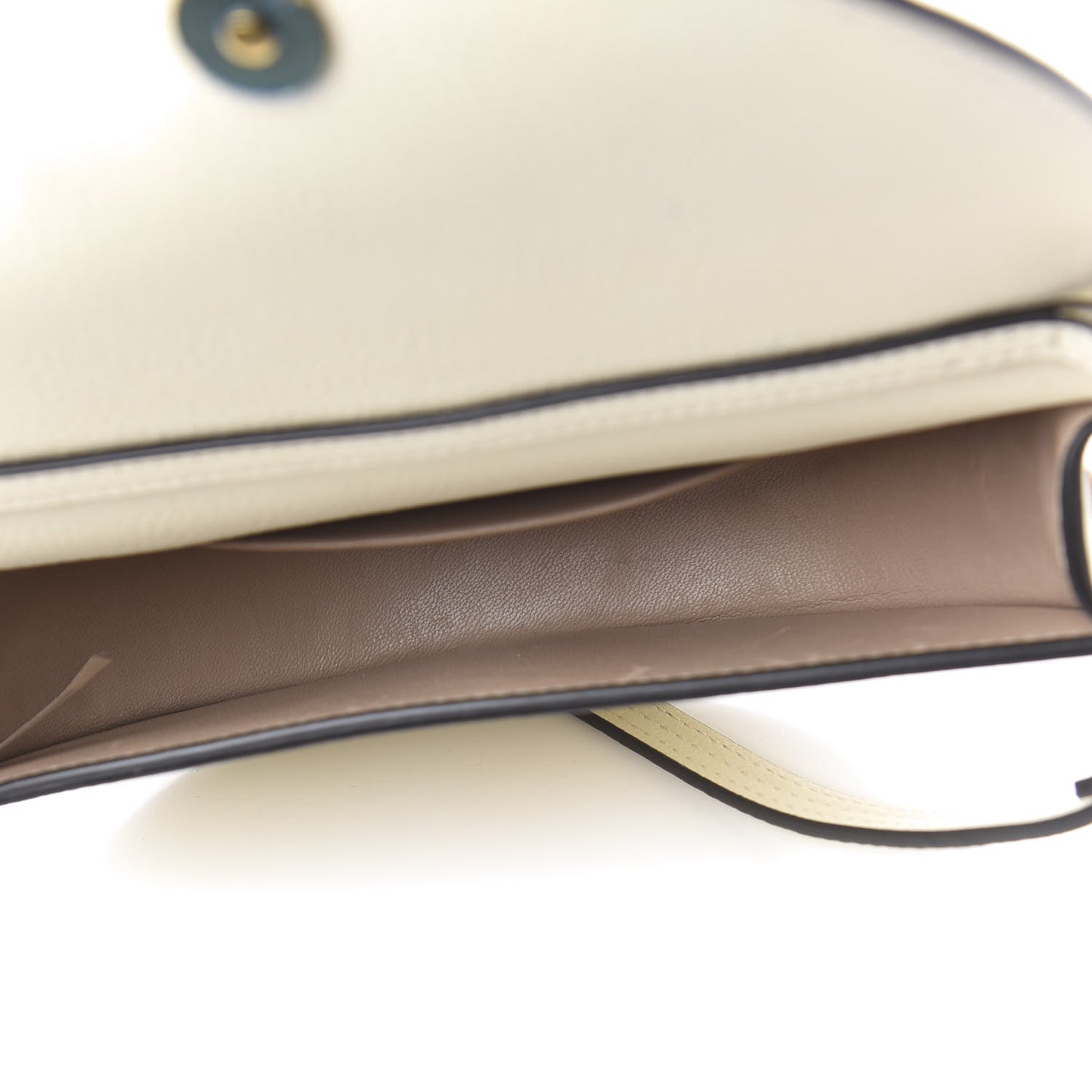 Calfskin Small Nile Bracelet Minaudiere Bag Off White