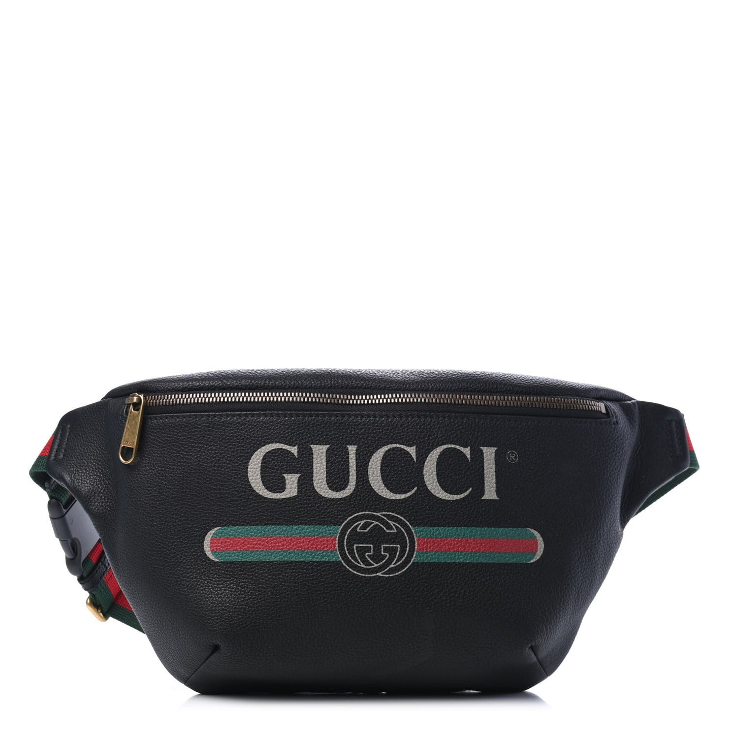 Grained Calfskin Logo Belt Bag Black