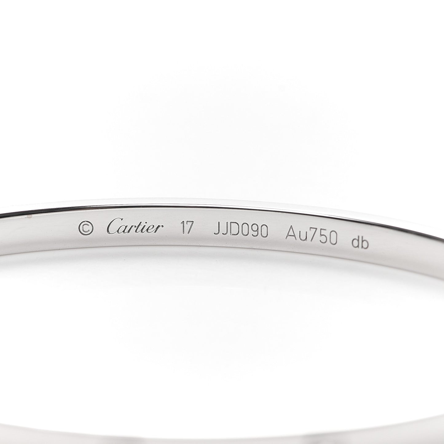 18K White Gold Small LOVE Bracelet 17