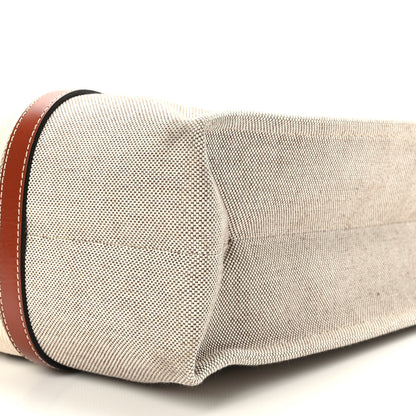 Chloe Cotton Calfskin Large Woody Ribbon Tote White Brown 9 of 9