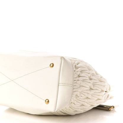 Miu Miu Nappa Matelasse Satchel Bianco 11 of 14