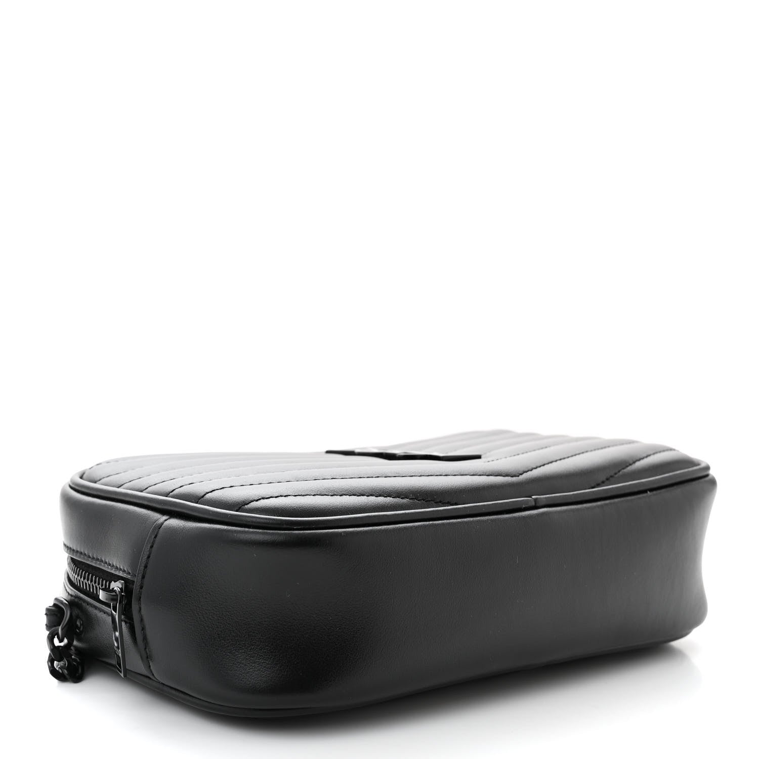 Saint Laurent Calfskin Matelasse Monochrome Monogram Mini Lou Camera Bag Black 4 of 10