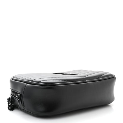 Saint Laurent Calfskin Matelasse Monochrome Monogram Mini Lou Camera Bag Black 4 of 10