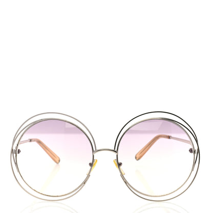 Chloe Oversize Round Carlina Oversized Round Sunglasses CE114S Silver 2 of 6