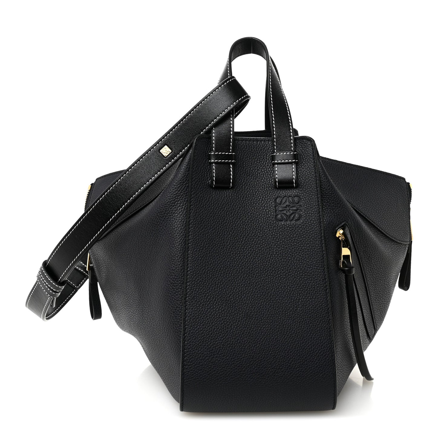 Calfskin Small Hammock Shoulder Bag Midnight Blue Black