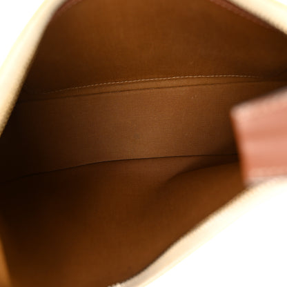 Celine Canvas Calfskin Ava Triomphe Shoulder Bag White 5 of 12