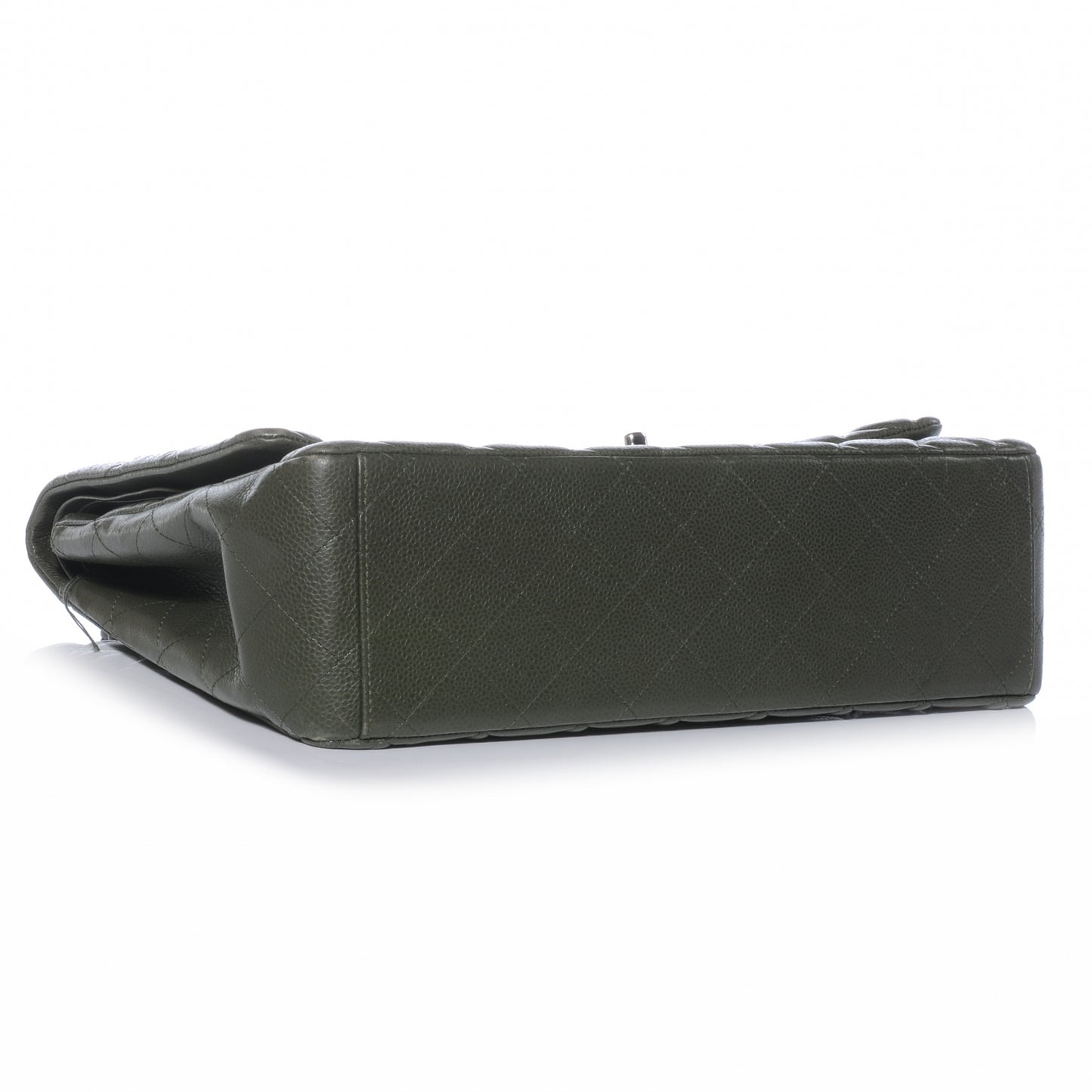 Caviar Maxi Double Flap Dark Green