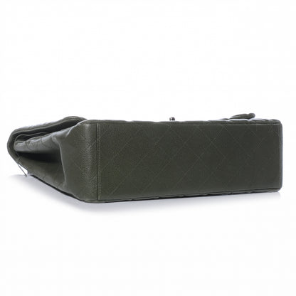 Chanel Caviar Maxi Double Flap Dark Green 4 of 8