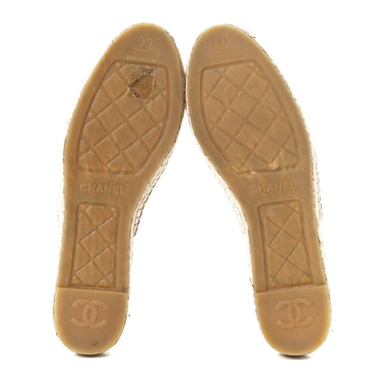 Chanel Goatskin CC Espadrille Mules 39 Ivory 5 of 9