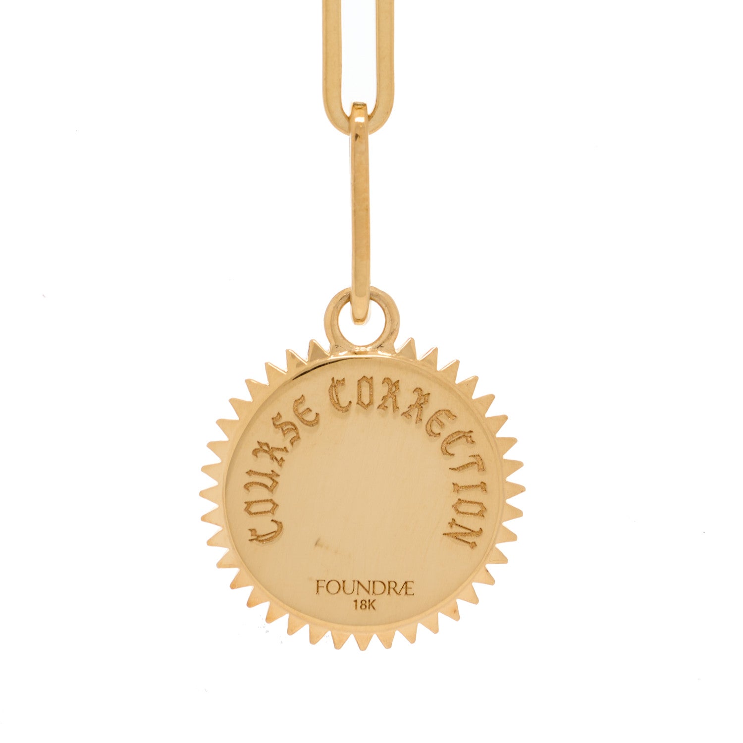 Foundrae 18K Yellow Gold Diamond Internal Compass Refined Clip Extension Chain Necklace 3 of 4