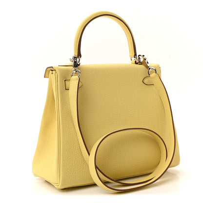 Hermes Togo Kelly Retourne 25 Jaune Poussin 3 of 10